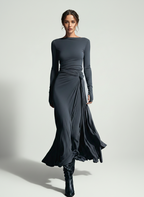 Naiara ❘ Vestido maxi con nudo lateral